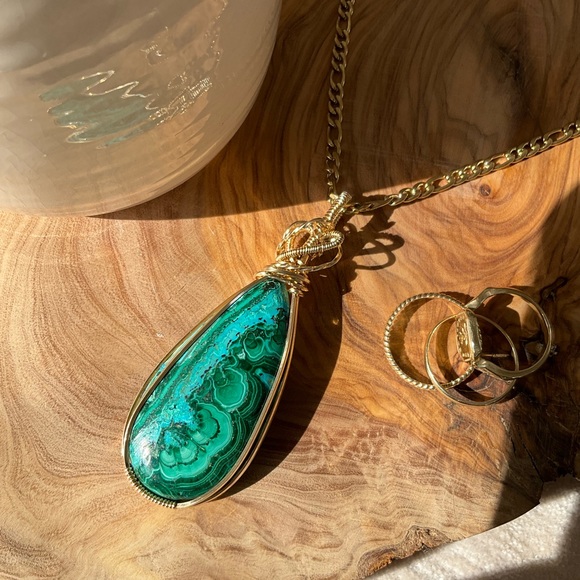 Azurite and malachite Necklace pendant - Picture 5 of 13